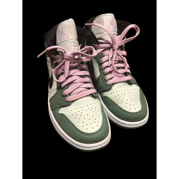 Air Jordan 1 SE Mid Dutch Green/Pink Basketball Shoes Women's Sz 9 CZO774-300 - Picture 5 of 10